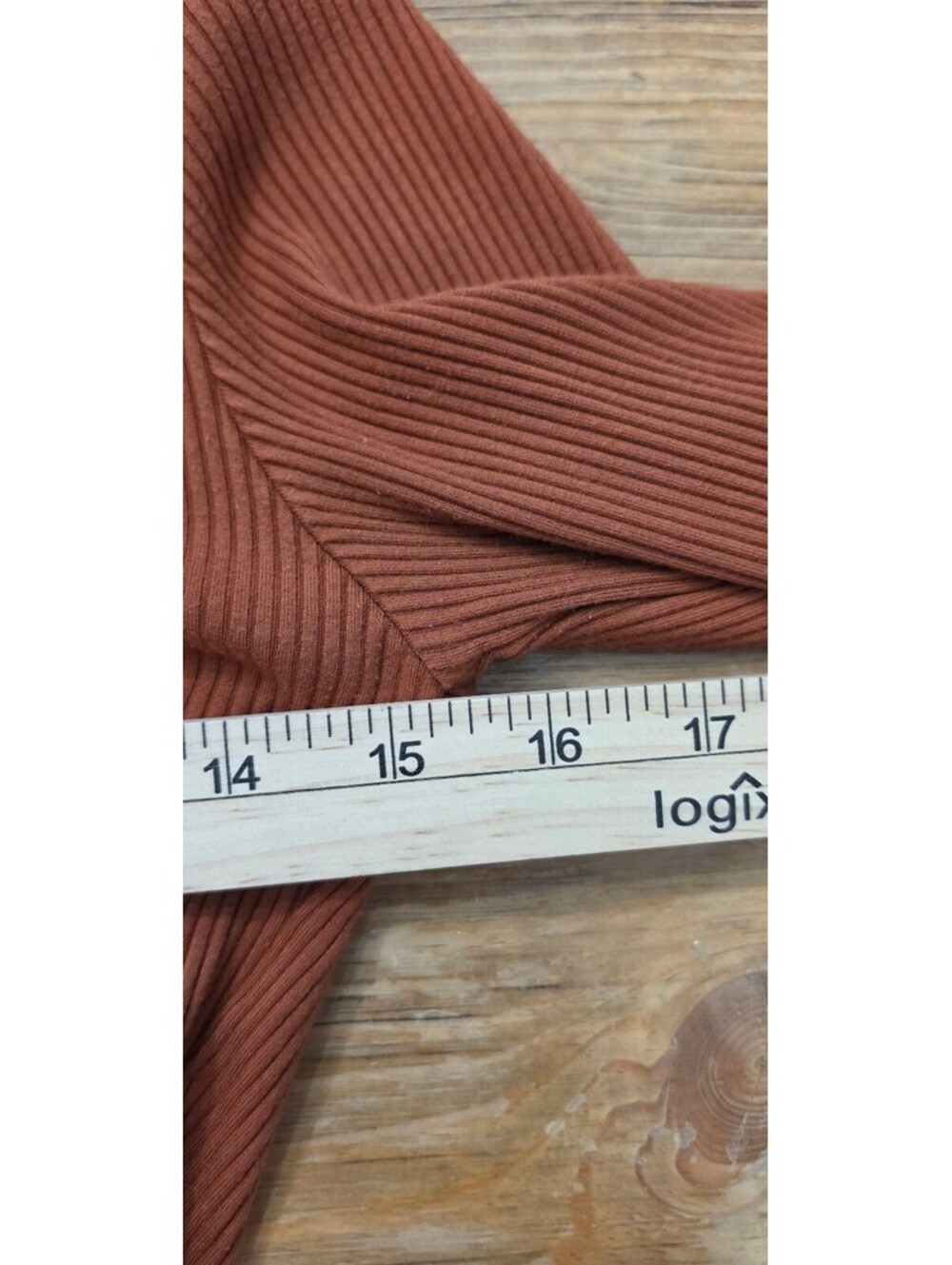 Altered State Rust Ribbed Ruched Tie-Front Cropped Top Size Medium - Picture 4 of 6
